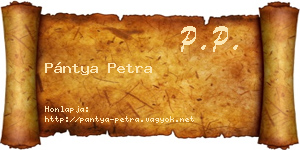 Pántya Petra névjegykártya